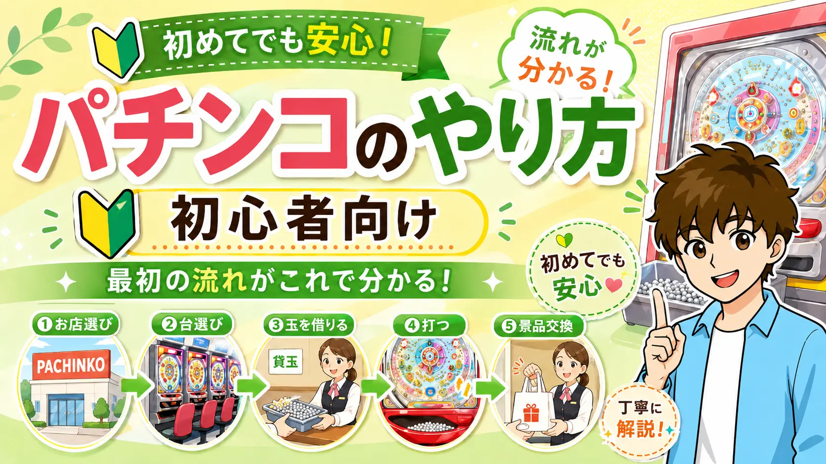 パチンコのやり方が分からない人へ｜8ステップで分かりやすく解説した記事のアイキャッチ画像